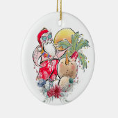 Zuidelijke Kerstmis | Heet Holly Jolly Santa Claus Keramisch Ornament (Rechts)