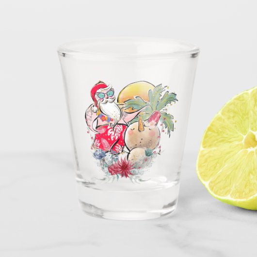 Zuidelijke Kerstmis | Heet Holly Jolly Santa Claus Shot Glas (Voorkant)
