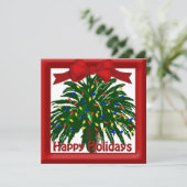 Zuidelijke kerstpalmboom, platte groet feestdagenkaart (Staand voorkant)