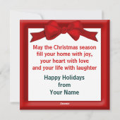 Zuidelijke kerstpalmboom, platte groet feestdagenkaart (Achterkant)