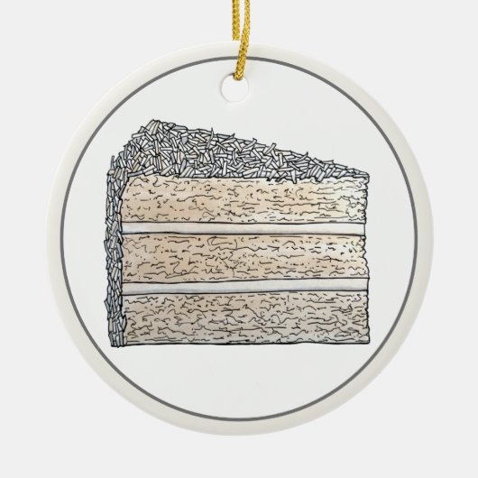 Zuidelijke Kokosnoot Bevroren Laag Cake Slice Dess Keramisch Ornament (Voorkant)