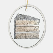 Zuidelijke Kokosnoot Bevroren Laag Cake Slice Dess Keramisch Ornament (Links)