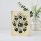 Zuidelijke leiders van de burgeroorlog briefkaart (Staand voorkant)