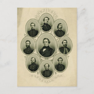 Zuidelijke leiders van de burgeroorlog briefkaart