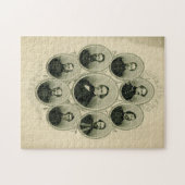 Zuidelijke leiders van de burgeroorlog legpuzzel (Horizontaal)