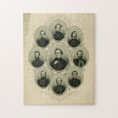 Zuidelijke leiders van de burgeroorlog legpuzzel (Verticaal)