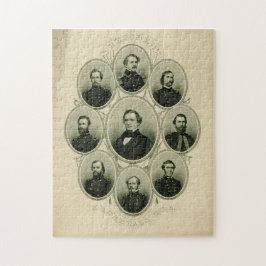 Zuidelijke leiders van de burgeroorlog legpuzzel