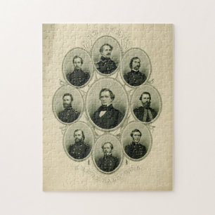 Zuidelijke leiders van de burgeroorlog legpuzzel