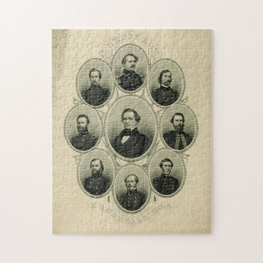 Zuidelijke leiders van de burgeroorlog legpuzzel (Verticaal)