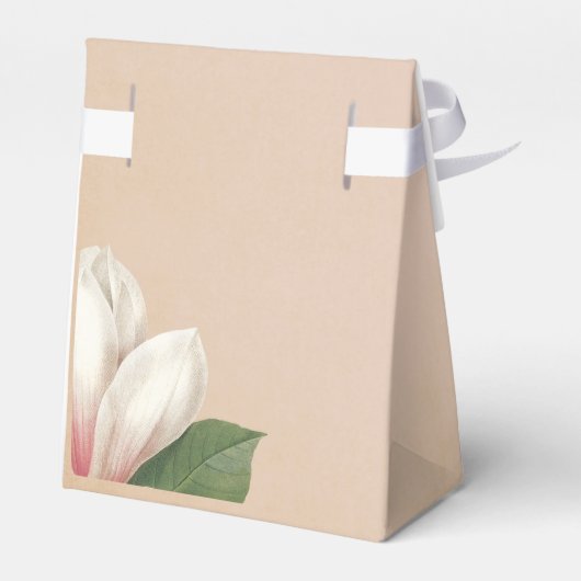 Zuidelijke Magnolia Bloem Bruiloft | Antiek blos Bedankdoosjes (Achterkant)