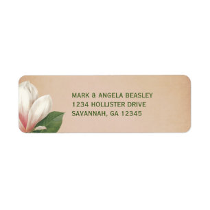 Zuidelijke Magnolia Bloem Bruiloft Antiek blos Etiket