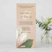 Zuidelijke Magnolia Bloem Bruiloft | Antiek blos Kaart (Staand voorkant)