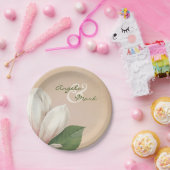 Zuidelijke Magnolia Bloem Bruiloft | Antiek blos Papieren Bordje (Feest)