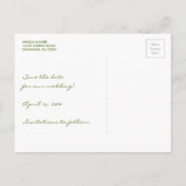 Zuidelijke Magnolia Bloem Bruiloft | Elegant Zwart Aankondigingskaart (Achterkant)