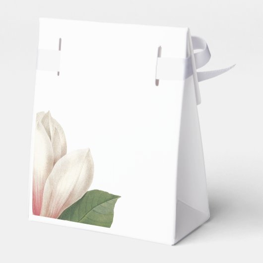 Zuidelijke Magnolia Bloem Bruiloft | roze en wit Bedankdoosjes (Achterkant)