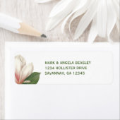 Zuidelijke Magnolia Bloem Bruiloft | roze en wit Etiket (Insitu)