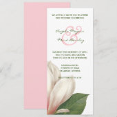 Zuidelijke Magnolia Bloem Bruiloft | roze en wit Kaart (Voorkant / Achterkant)