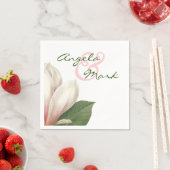 Zuidelijke Magnolia Bloem Bruiloft | roze en wit Servetten (Insitu)