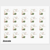 Zuidelijke Magnolia Bloem Bruiloft | roze en wit Vierkante Sticker (Vel)