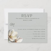Zuidelijke Magnolia Bloemen Bruiloft Menu RSVP Kaa Kaart (Voorkant)