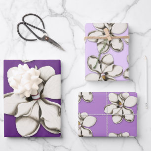 Zuidelijke Magnolia Bloemen Patronen Inpakpapier Vel