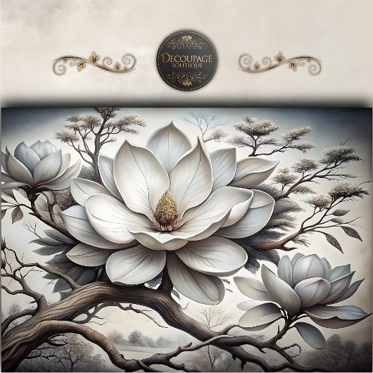 Zuidelijke Magnolia Bloesem Decoupage Tissuepapier