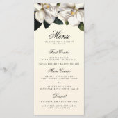 Zuidelijke Magnolia Botanische Bruiloft Menu Kaart (Voorkant)