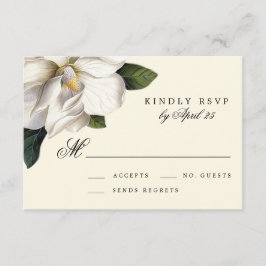 Zuidelijke Magnolia Botanische Bruiloft RSVP Kaart