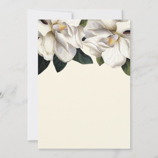 Zuidelijke Magnolia Botanische bruiloft uitnodigin Kaart (Achterkant)