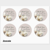 Zuidelijke Magnolia bruiloft dank u Ronde Sticker (Vel)