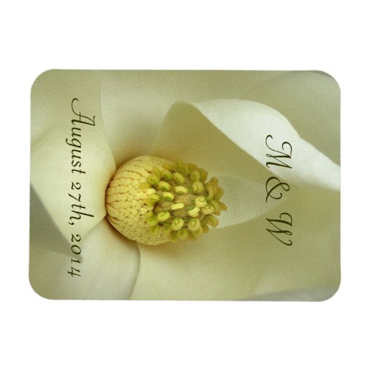Zuidelijke Magnolia bruiloft gunst magneet (Horizontaal)