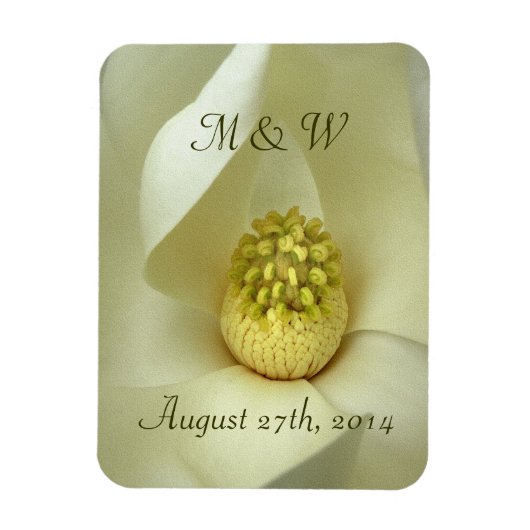 Zuidelijke Magnolia bruiloft gunst magneet (Verticaal)