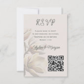 Zuidelijke Magnolia bruiloft QR-code RSVP-kaarten Kaart (Voorkant)