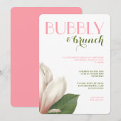 Zuidelijke Magnolia Bubbly Brunch | Roze Groen Wit Kaart (Voorkant / Achterkant)