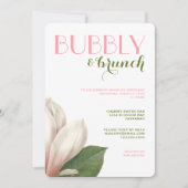 Zuidelijke Magnolia Bubbly Brunch | Roze Groen Wit Kaart (Voorkant)
