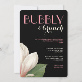 Zuidelijke Magnolia Bubbly Brunch | roze ivoor zwa Kaart