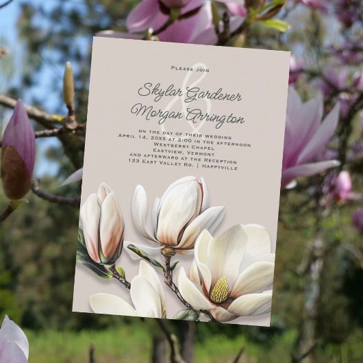 Zuidelijke Magnolia Casual bruiloft uitnodiging