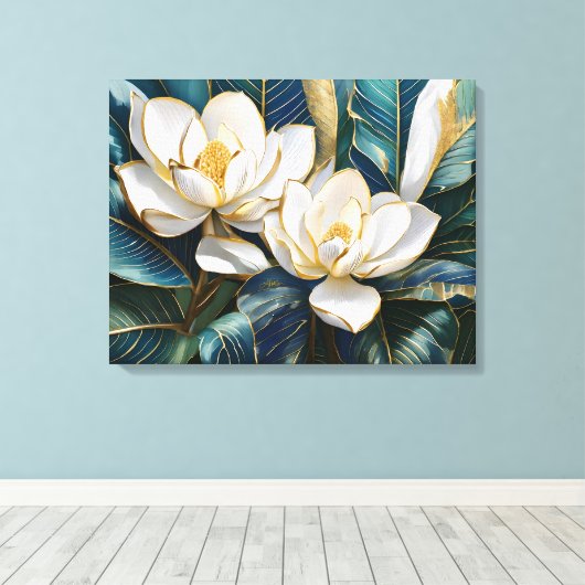 Zuidelijke Magnolia kunst Canvas Afdruk (Insitu (Houten vloer))