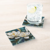 Zuidelijke Magnolia kunst Glazen Onderzetter (Schuin)