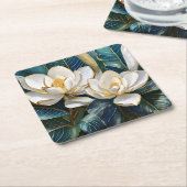 Zuidelijke Magnolia kunst Kartonnen Onderzetters (Schuin)