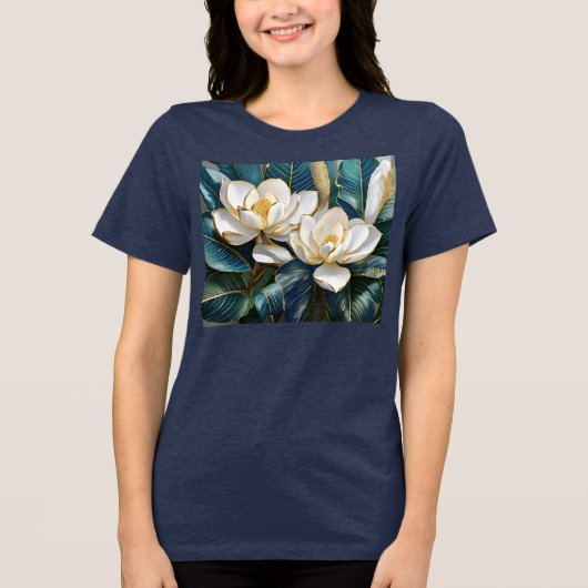 Zuidelijke Magnolia kunst Tri-Blend Shirt (Voorkant)