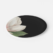 Zuidelijke Magnoliabloem | Elegant zwart Papieren Bordje (Gekanteld)
