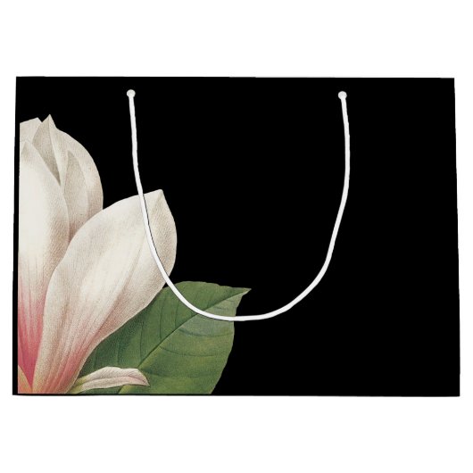 Zuidelijke Magnoliabloem | Roze Wit Zwart Large Cadeautasje (Voorkant)