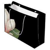 Zuidelijke Magnoliabloem | Roze Wit Zwart Large Cadeautasje (Voorkant Gekanteld)