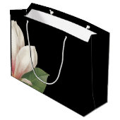 Zuidelijke Magnoliabloem | Roze Wit Zwart Large Cadeautasje (Achterkant Gekanteld)