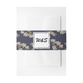 Zuidelijke Magnolias en Midnight Blue Wedding Uitnodigingen Wikkel