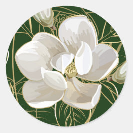Zuidelijke Magnolia's Kerstmis Ronde Sticker
