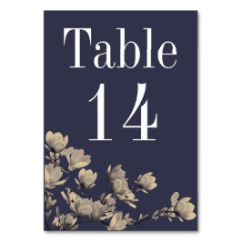 Zuidelijke Magnolia's & Middernachtblauwe Bruiloft Kaart