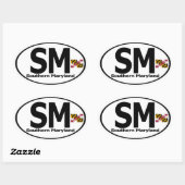 Zuidelijke Maryland Decal (set van 4) Ovale Sticker (Vel)