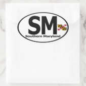 Zuidelijke Maryland Decal (set van 4) Ovale Sticker (Tas)